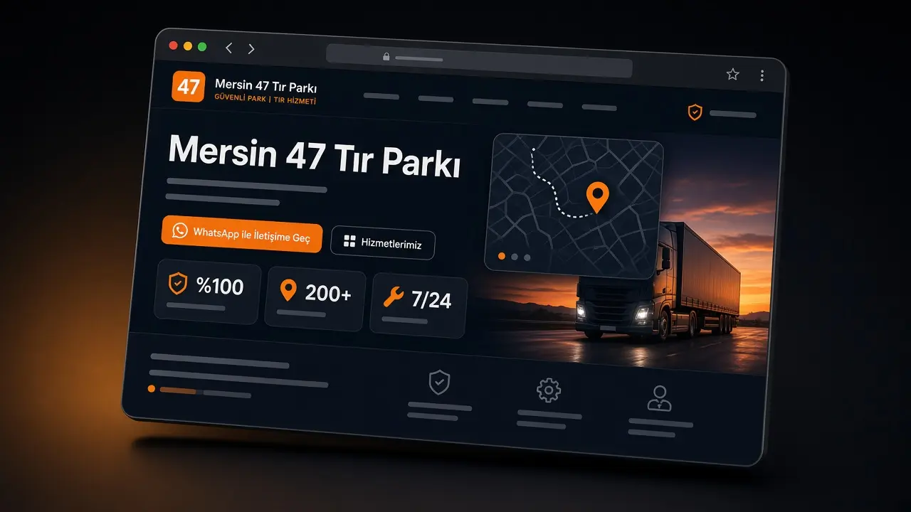 Mersin 47 Tır Parkı web sitesi tasarımı