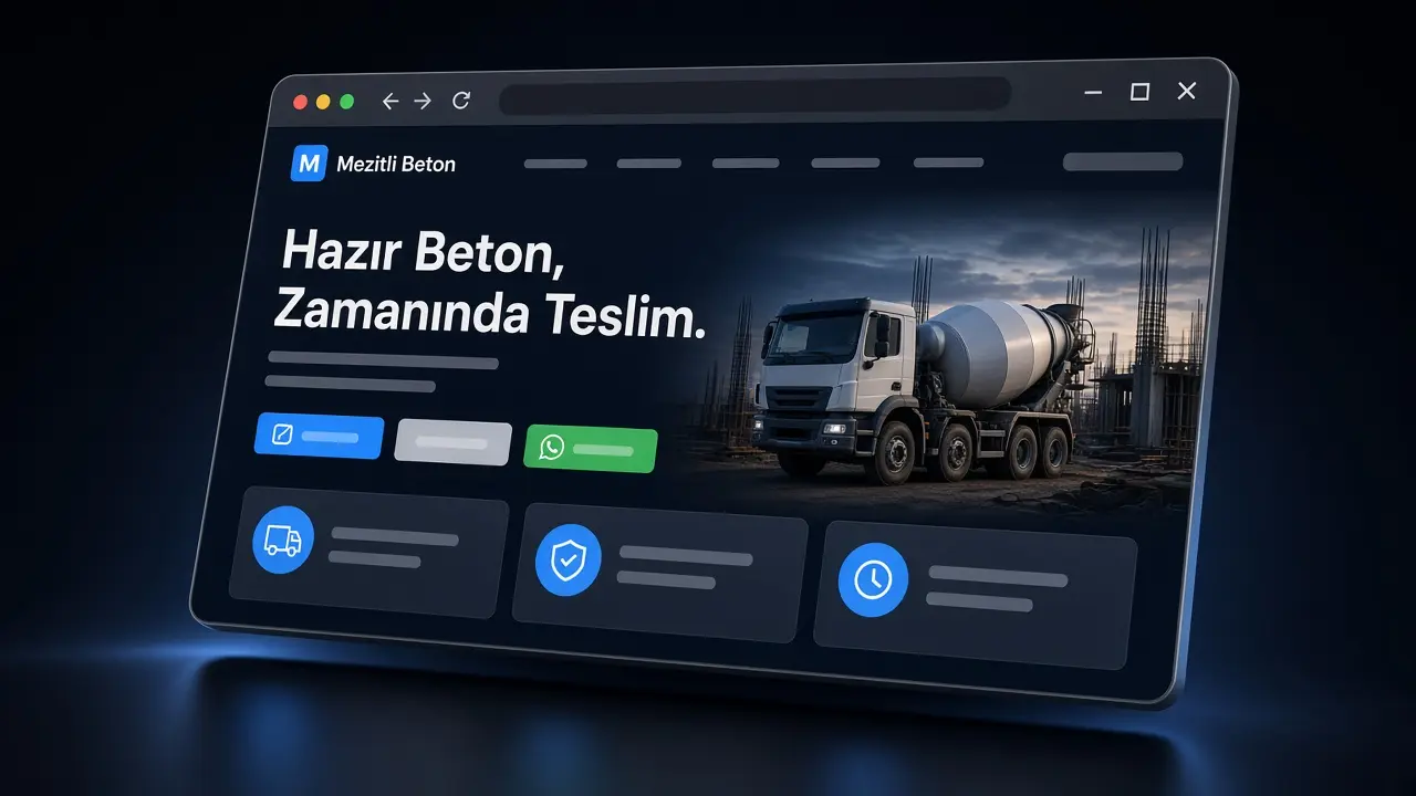 Mezitli Beton web sitesi tasarımı