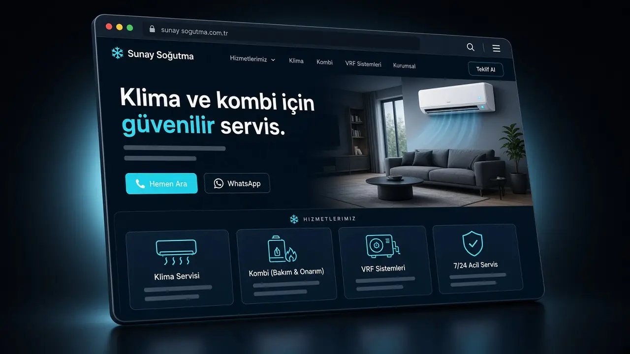 Sunay Soğutma web sitesi tasarımı