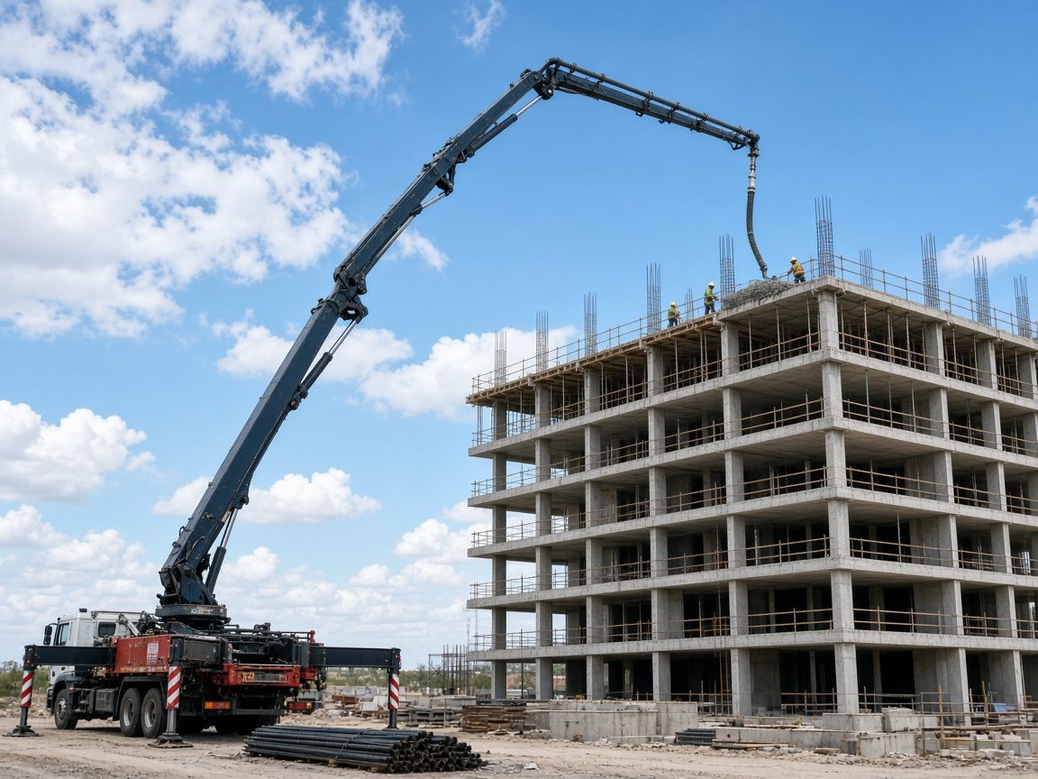Beton pompası ile kat dökümü